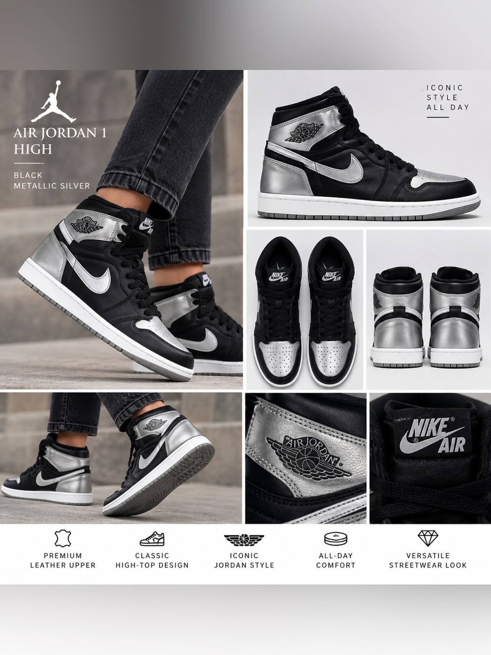 Air Jordan 1 Retro High OG Satin Shadow FD4810-010 Women’s 9